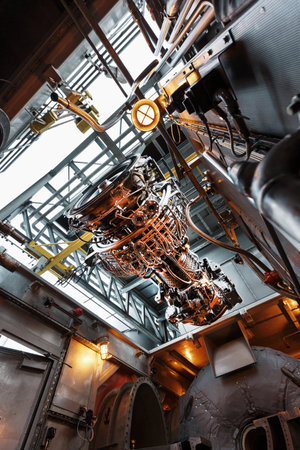 Installation of a gas turbine engine in a module for generating electricityの写真素材