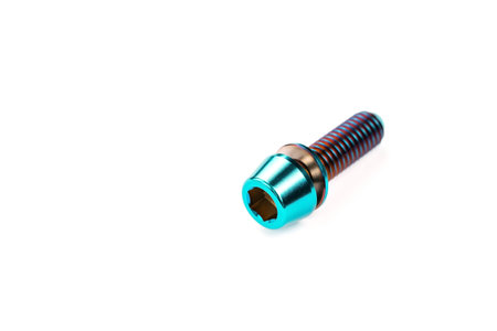Lightweight and durable titanium bolt on a clean insulated background.