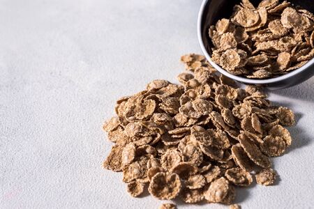 oat and cornflakes. healthy food delicious healthy breakfastの写真素材