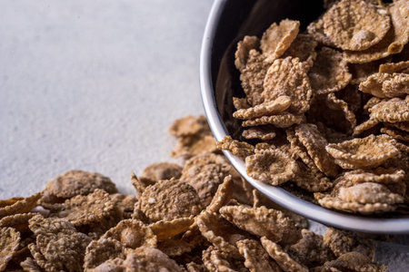 oat and cornflakes. healthy food delicious healthy breakfastの写真素材