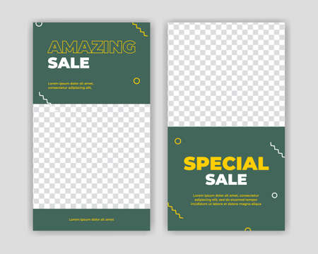 Unique Modern Editable Social Media banner template. Anyone can use this Easy Design Promotion web banner for social media. Modern elegant sales and discount promotions - Vector.のイラスト素材