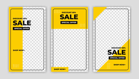 Unique Modern Editable Social Media banner template. Anyone can use this Easy Design Promotion web banner for social media. Modern elegant sales and discount promotions - Vector.のイラスト素材