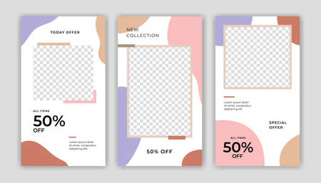 Unique Modern Editable Social Media banner template. Anyone can use this Easy Design Promotion web banner for social media. Modern elegant sales and discount promotions - Vector.のイラスト素材