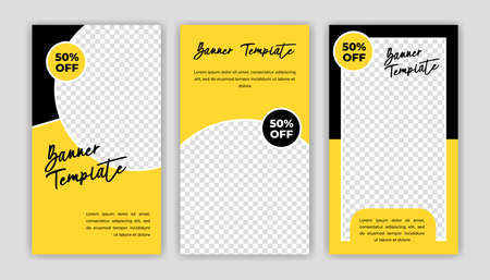 Unique Modern Editable Social Media banner template. Anyone can use this Easy Design Promotion web banner for social media. Modern elegant sales and discount promotions - Vector.のイラスト素材