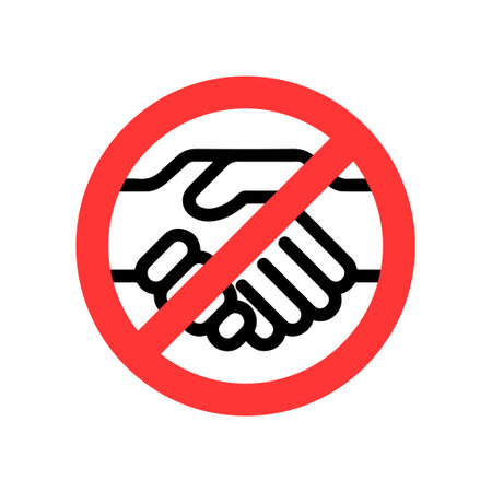 No handshake vector icon. Flat No handshake pictogram on white backgroundのイラスト素材