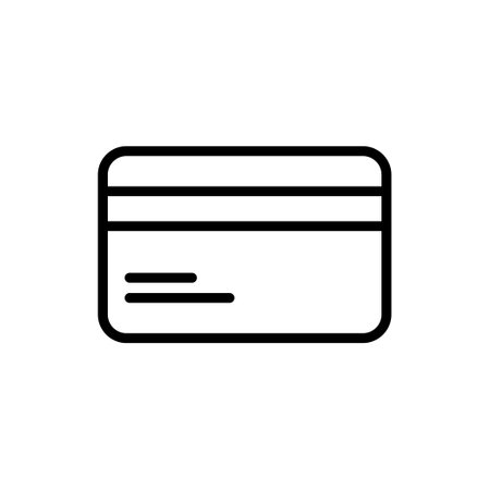 Credit card icon vector. A thin line sign. Isolated contour symbol illustrationのイラスト素材