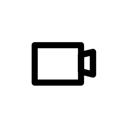 Camera icon vector with black line and white backgroundのイラスト素材