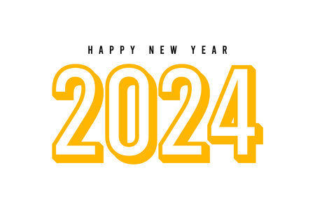 Happy new year 2014 text design on white background. Vector illustration.