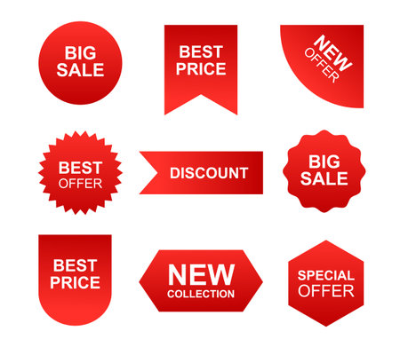 Collection of special offer label templates, and discount sticker collection vector illustrationsのイラスト素材