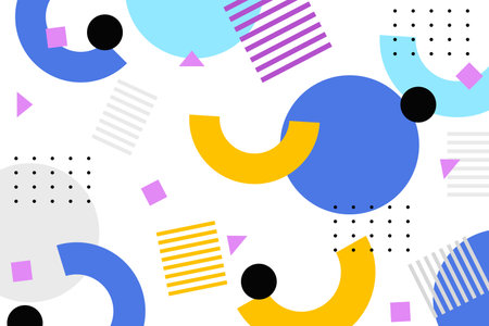 Memphis seamless pattern. Geometric elements memphis in the style of 80s. Vector Illustrationのイラスト素材