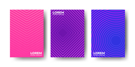 Minimal covers design. Colorful halftone gradients. Future geometric patterns.のイラスト素材