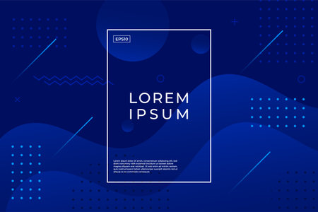 Abstract dark blue gradient wavy geometric background modern with colorful style gradient color. landing page, cover page. Eps10 vector.のイラスト素材