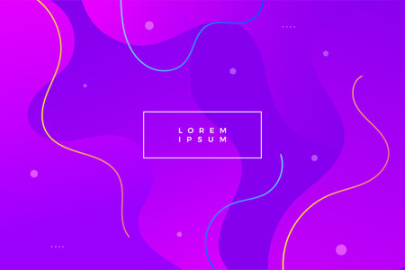 Purple abstract background with dynamic waves and dots. Vector illustration.のイラスト素材