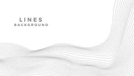 Abstract wavy lines on white background. Monochrome vector illustration.のイラスト素材