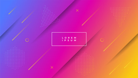 Minimal geometric background. Dynamic shapes composition. Applicable for covers, presentations, flyers and posters.のイラスト素材