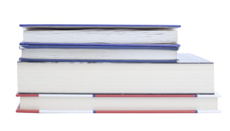 Pile of books isolated on whiteの写真素材