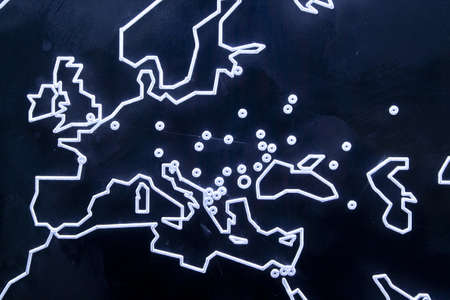 Plastic map of Europe illiuminated with ledの写真素材