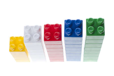 Bar chart concept built with plastic cubesの写真素材