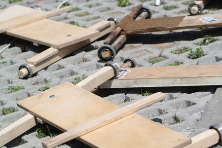 VELIKO TARNOVO, BULGARIA - 5 MARCH 2012 - Red Bull Lagernica race show with funny skates 5 March 2012 in Veliko Tarnovo.のeditorial素材