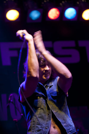 VELIKO TARNOVO, BULGARIA - JUNE 1: Bandx - AC/DC tribute band performs a show at Motorock festival...