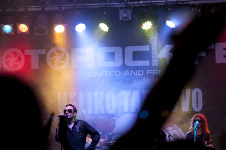 VELIKO TARNOVO, BULGARIA - JUNE 2: Ostava band performs a show at Motorock festival Veliko Tarnovo 2012, on June 2, 2012 in Veliko Tarnovo, Bulgaria.のeditorial素材