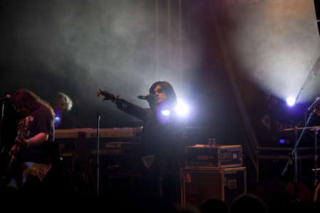 VELIKO TARNOVO, BULGARIA - JUNE 2: Joe Lynn Turner band performs a show at Motorock festival Veliko Tarnovo 2012, on June 2, 2012 in Veliko Tarnovo, Bulgaria.のeditorial素材