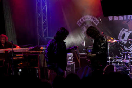VELIKO TARNOVO, BULGARIA - JUNE 2: Joe Lynn Turner band performs a show at Motorock festival Veliko Tarnovo 2012, on June 2, 2012 in Veliko Tarnovo, Bulgaria.のeditorial素材