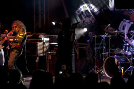 VELIKO TARNOVO, BULGARIA - JUNE 2: Joe Lynn Turner band performs a show at Motorock festival Veliko Tarnovo 2012, on June 2, 2012 in Veliko Tarnovo, Bulgaria.のeditorial素材