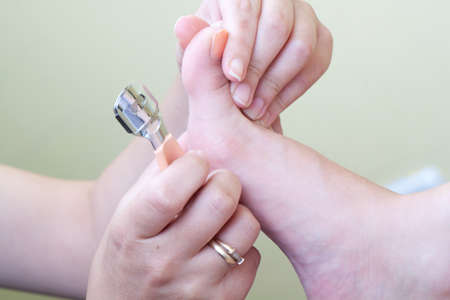 Professional pedicure beauty procedure. Beauty salon.の写真素材