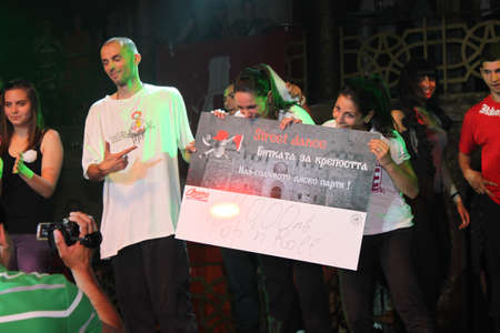ARBANASSI, BULGARIA - JUNE 30: Dancers performance at Street dance contest Battle of the fortress, on June 30, 2012 in Arbanassi, Bulgaria.のeditorial素材