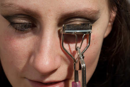 Woman make up studio shotの写真素材