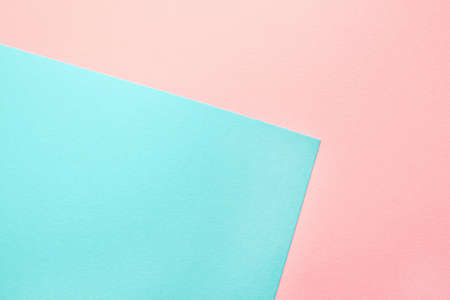 Abstract geometric water color paper background in soft pastel pink and blue trend colors.の写真素材