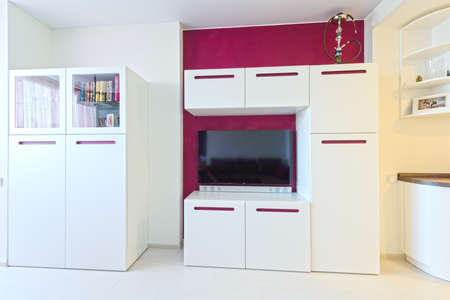 Dining room in bright colors in a modern styleの写真素材