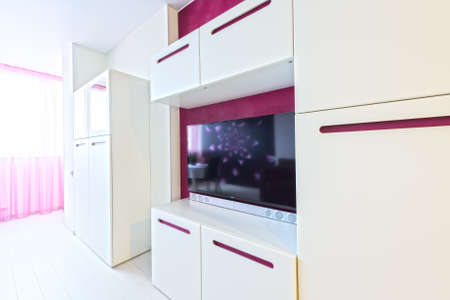 Dining room in bright colors in a modern styleの写真素材