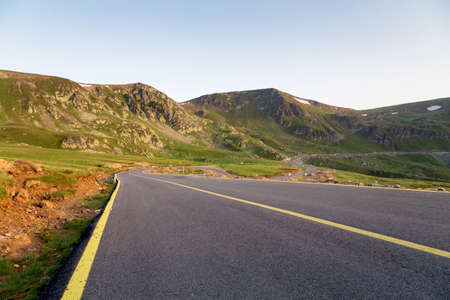 Mountain road / Transalpina highway, the highest road in Romaniaの写真素材