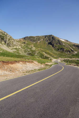 Mountain road / Transalpina highway, the highest road in Romaniaの写真素材