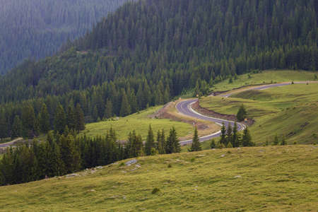 Mountain road / Transalpina highway, the highest road in Romaniaの写真素材