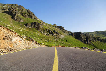 Mountain road / Transalpina highway, the highest road in Romaniaの写真素材