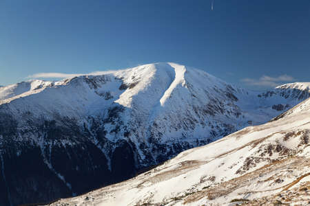 Winter landscape in Parang Mountains at Ranca, Transalpinaの写真素材