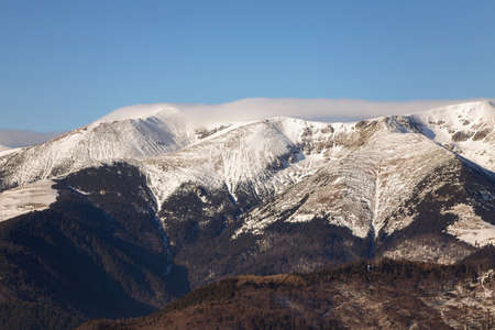 Winter landscape in Parang Mountains at Ranca, Transalpinaの写真素材