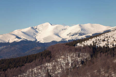 Winter landscape in Parang Mountains at Ranca, Transalpinaの写真素材