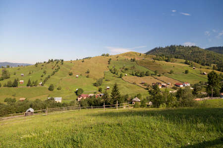 Summer landscape in Bucovina, Romaniaの写真素材