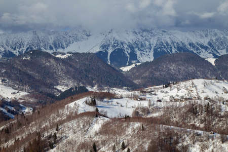 Winter landscape in the Carpathian Mountainsの写真素材