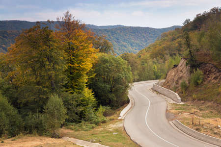 Mountain road scenic in autumnの写真素材