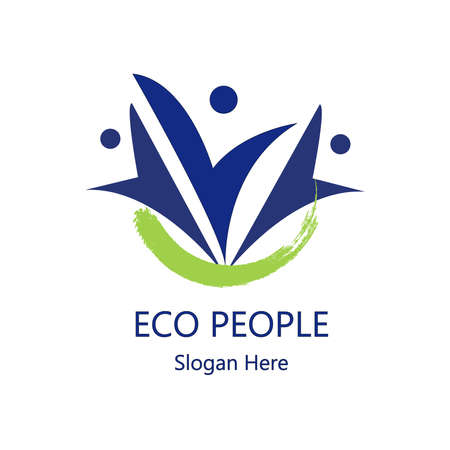 Eco Logo. Healthy people fly abstract vectorの写真素材