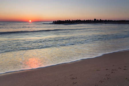 Beautiful summer sunrise at Black Sea, Romaniaの写真素材