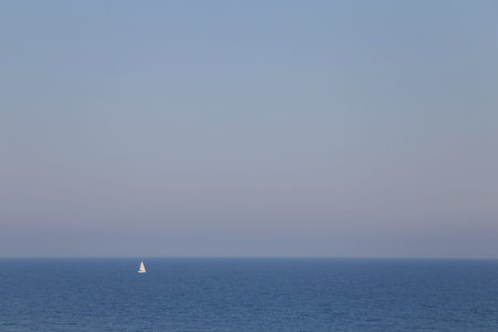 Sailboat navigating on Black Seaの写真素材