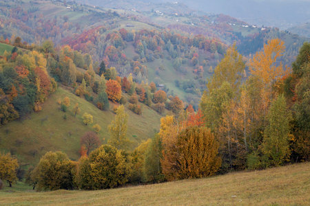 Beautiful autumn landscape in Transylvania