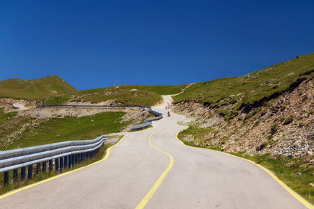 Summer view of Transalpina mountain roadの写真素材