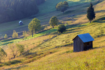 Summer sunrise in Bucovina, Romaniaの写真素材